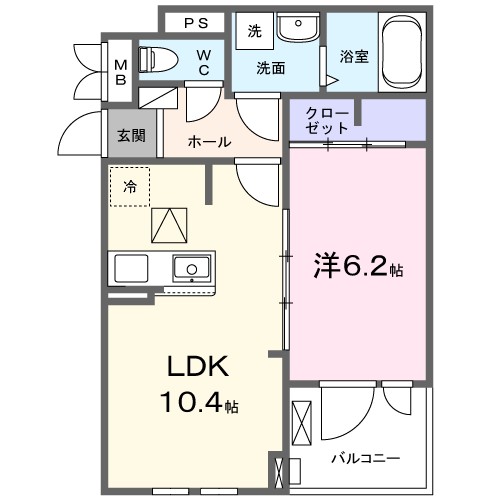 ヒカルサ新潟関屋 104号室 間取り