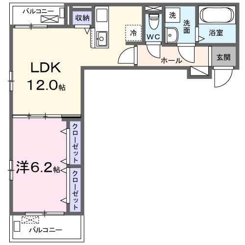 ヒカルサ新潟関屋 202号室 間取り