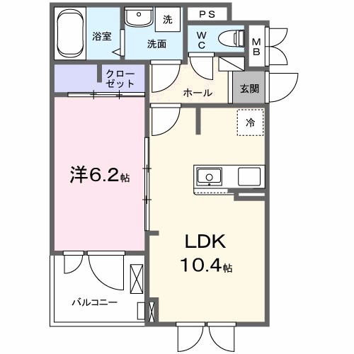 ヒカルサ新潟関屋 201号室 間取り