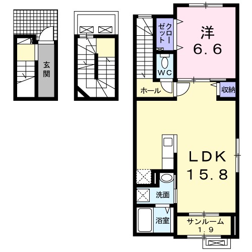 クエストＣ 301号室 間取り