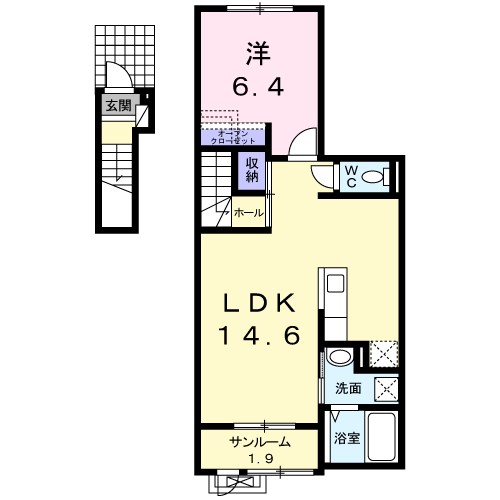 フォーピュア　浜谷 203号室 間取り