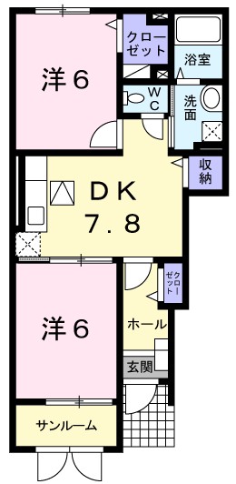 クレール 104号室 間取り