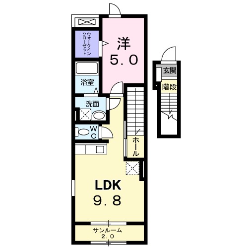 コムラード 202号室 間取り