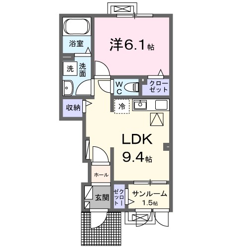 ドリームキャッスル 103号室 間取り