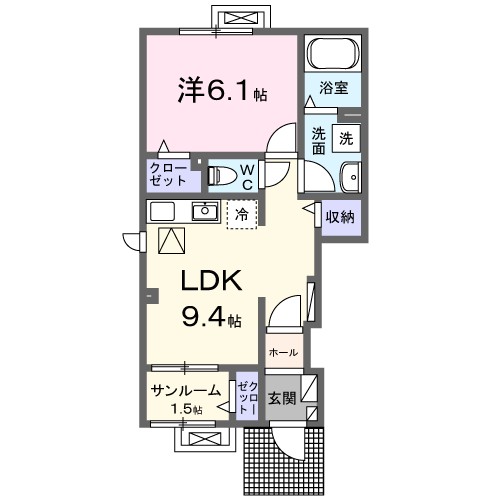 ドリームキャッスル 101号室 間取り