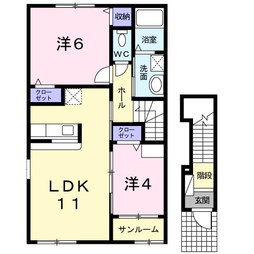 はまなす 201号室 間取り