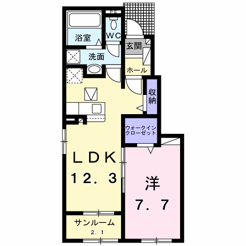 クレストⅡ 103号室 間取り