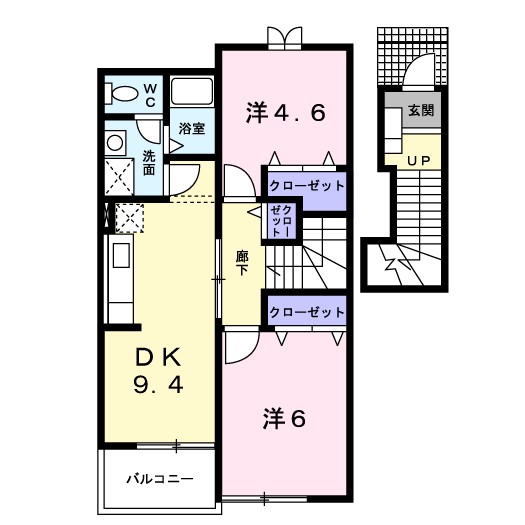アンソレイエ・Ｙ．Ａ 202号室 間取り