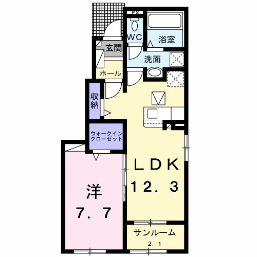 クレストⅡ 101号室 間取り