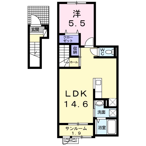 ベルフォーレ城山Ⅱ 203号室 間取り