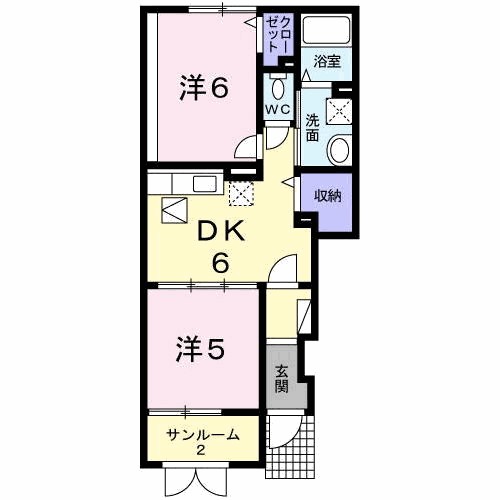 メゾンベルジュ 102号室 間取り