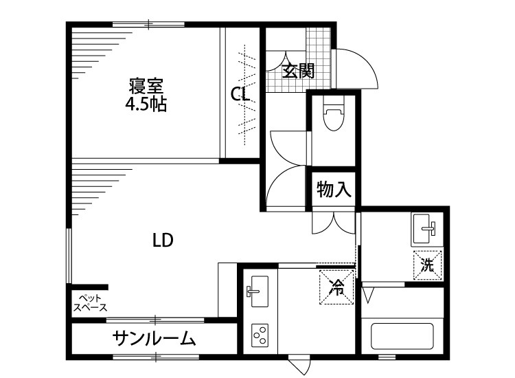 Reglisse 102号室 間取り