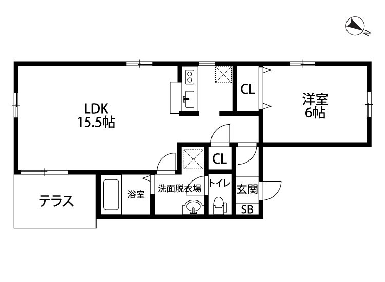 トーワ南長潟 102号室 間取り