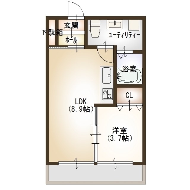 ヴォーグ 1-108号室 間取り