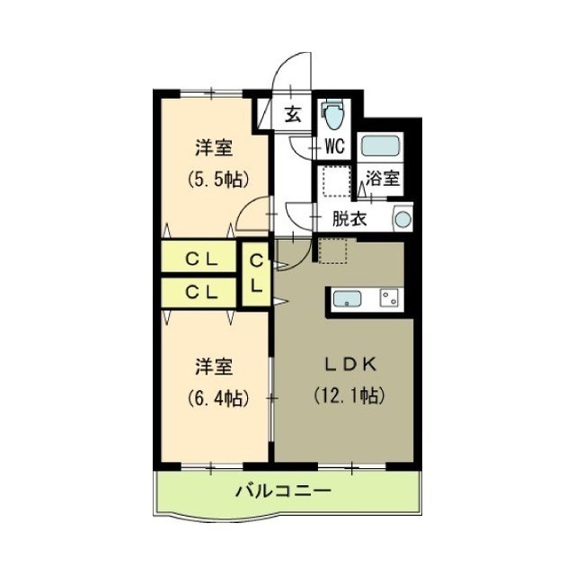 シャルマン 303号室 間取り