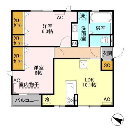 アルカサール　弐番館 101号室 間取り