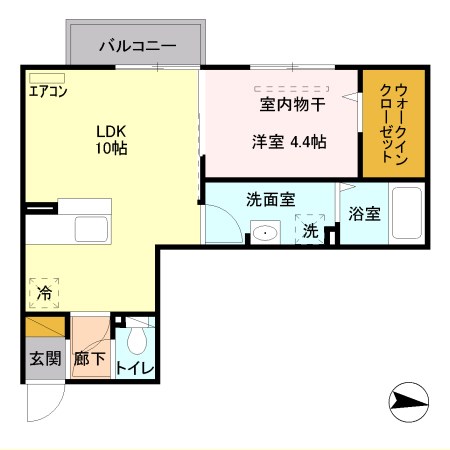 セイチ上近江 C106号室 間取り