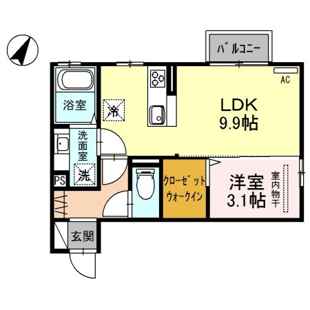 アメニティタウンⅢ　A棟 203号室 間取り