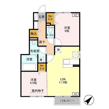アトリオ青山　A 101号室 間取り