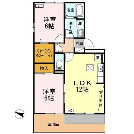 リビングタウン新潟B 102号室 間取り