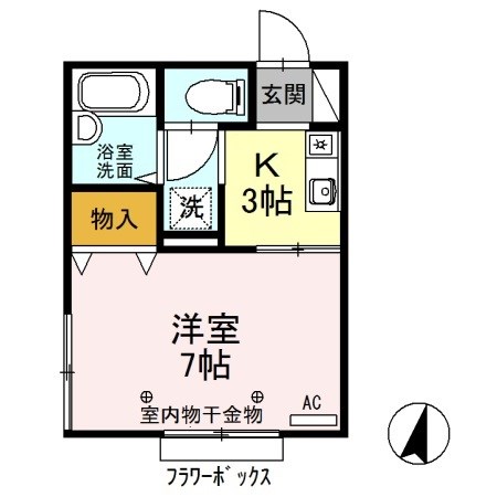 ハミルトン 102号室 間取り