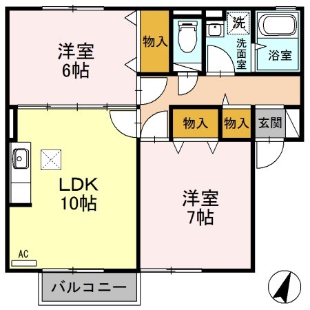 セジュールオリーブ 105号室 間取り