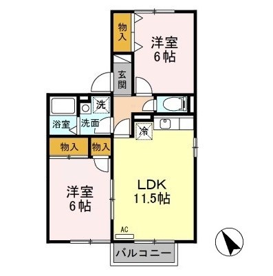 ソフィア 201号室 間取り