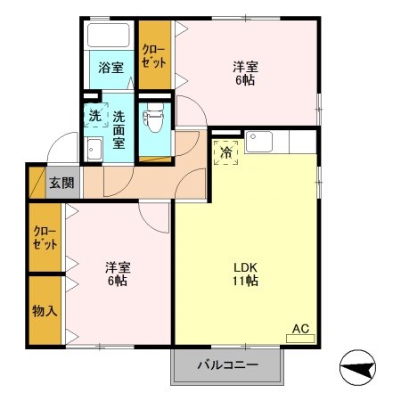ファミィールD 201号室 間取り