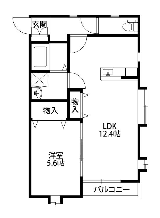T＆K小新南 A203号室 間取り