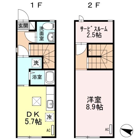 メゾネットみなみ  D5号室 間取り