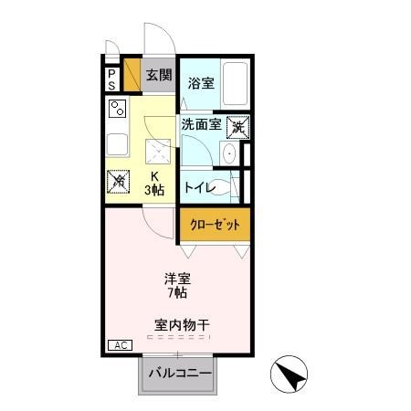 クレベール東出来島 202号室 間取り