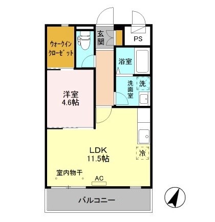 ドルチェ 110号室 間取り
