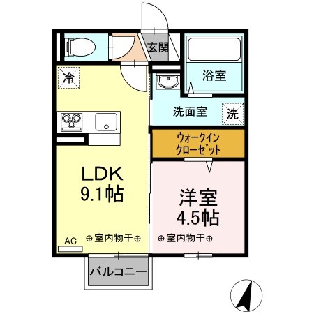 ザンスカール 103号室 間取り