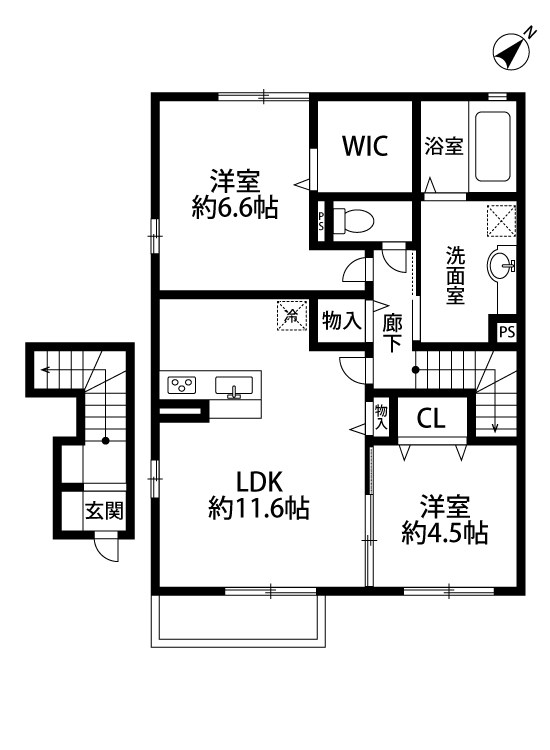 ラフィーネ 203号室 間取り