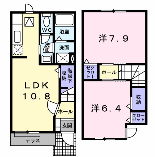サランチェ 102号室 間取り