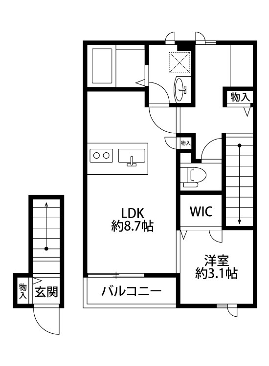 サウスコート 202号室 間取り
