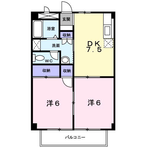 エクシード 203号室 間取り