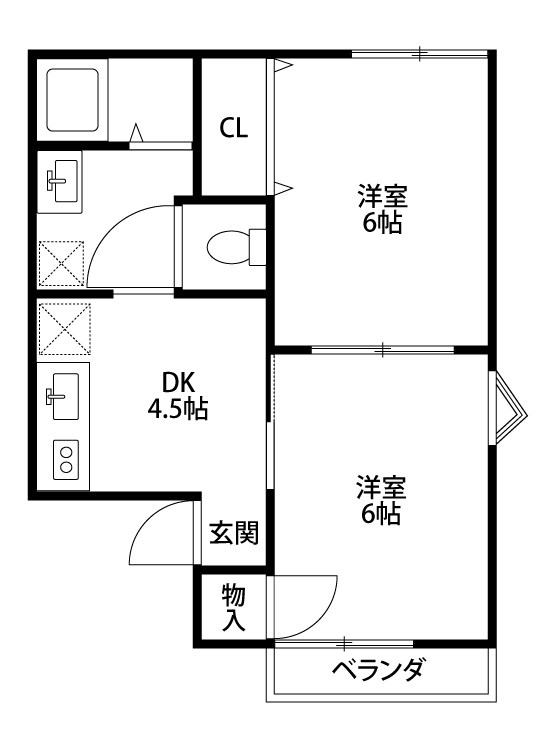 フルーヴ松波 A201号室 間取り