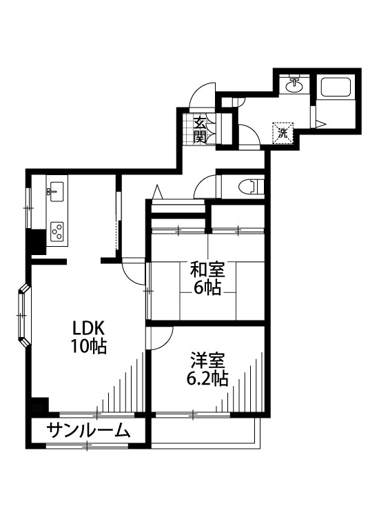 ロイヤルマンション 210号室 間取り