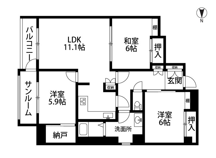 ロイヤルマンション 511号室 間取り