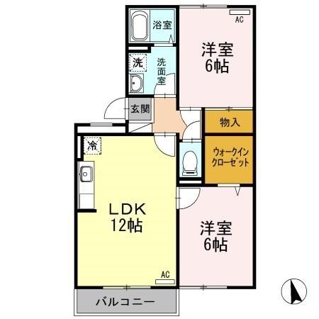 セブンワンテン　C 203号室 間取り