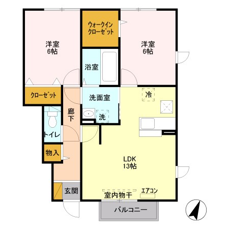 シエスタⅠ 102号室 間取り