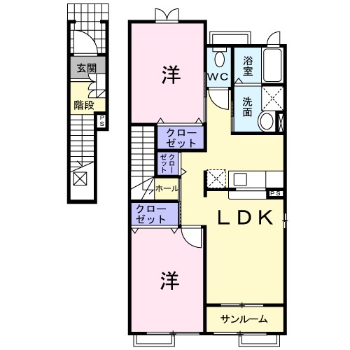 クレスト藤 201号室 間取り