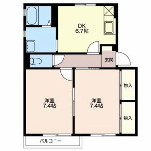 セブンウインズ　B 102号室 間取り