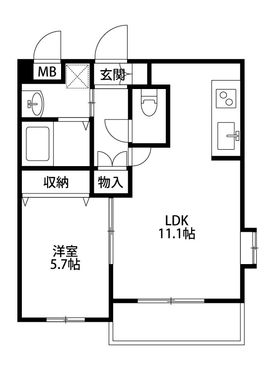 ファーストクラス牡丹山 202号室 間取り