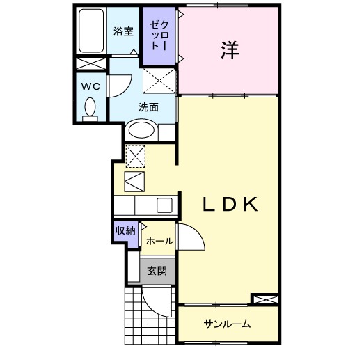 ＦｌｏｕｒｉｓｈＩｎおやまつⅤ 102号室 間取り