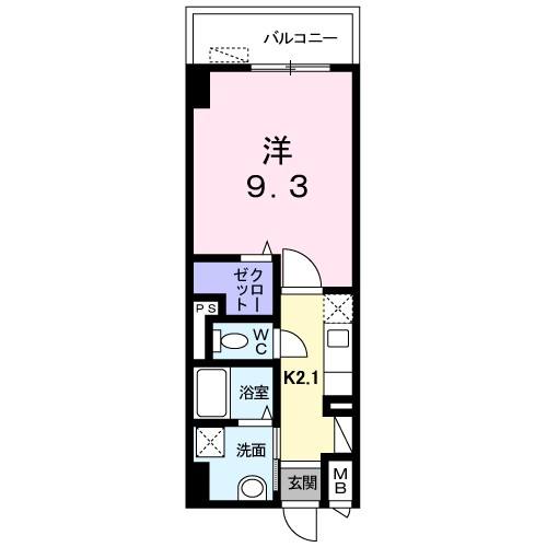 アメニティ万代 402号室 間取り