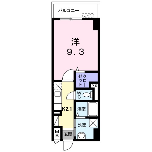 アメニティ万代 505号室 間取り