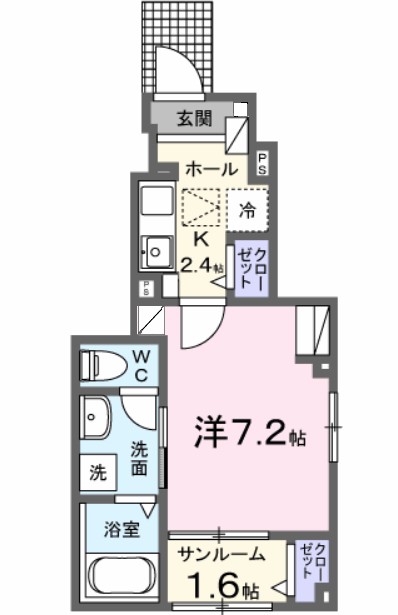 シャトレーベル 101号室 間取り