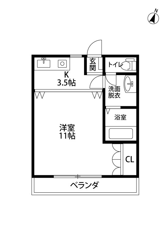リヴァー南出来島 203号室 間取り